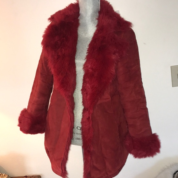 RED Faux Fur Coat - Picture 3 of 6